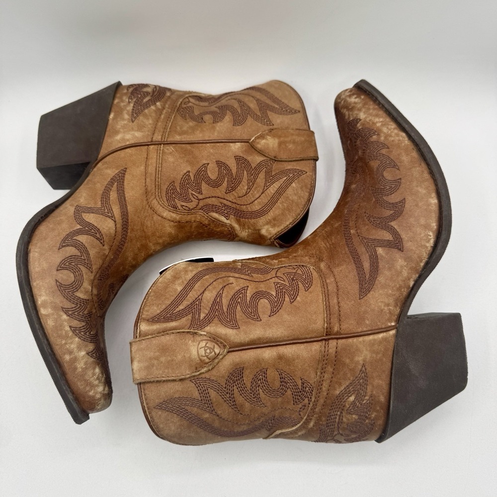 Ariat Chandler Boots Women's Size 10 Naturally Distressed Brown Leather - Picture 12 of 16